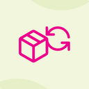Icon mit einem Paket und Pfeil